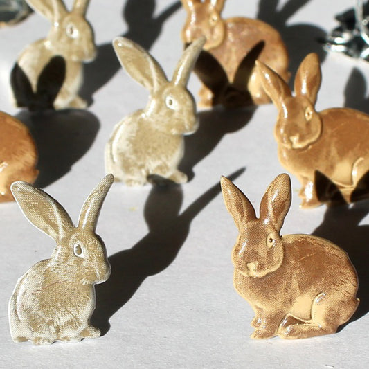 Brown Rabbit Brads 12/Pkg
