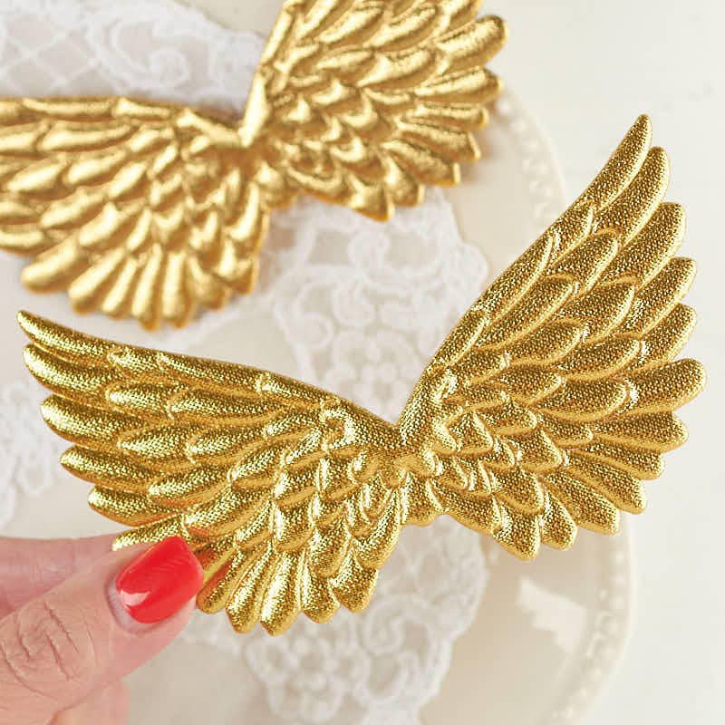 Gold Embossed Angel Wings 2/pkg