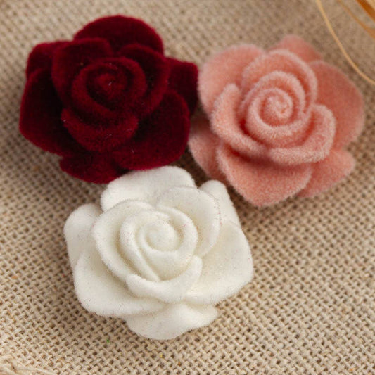 Flocked Mini Rose Blooms