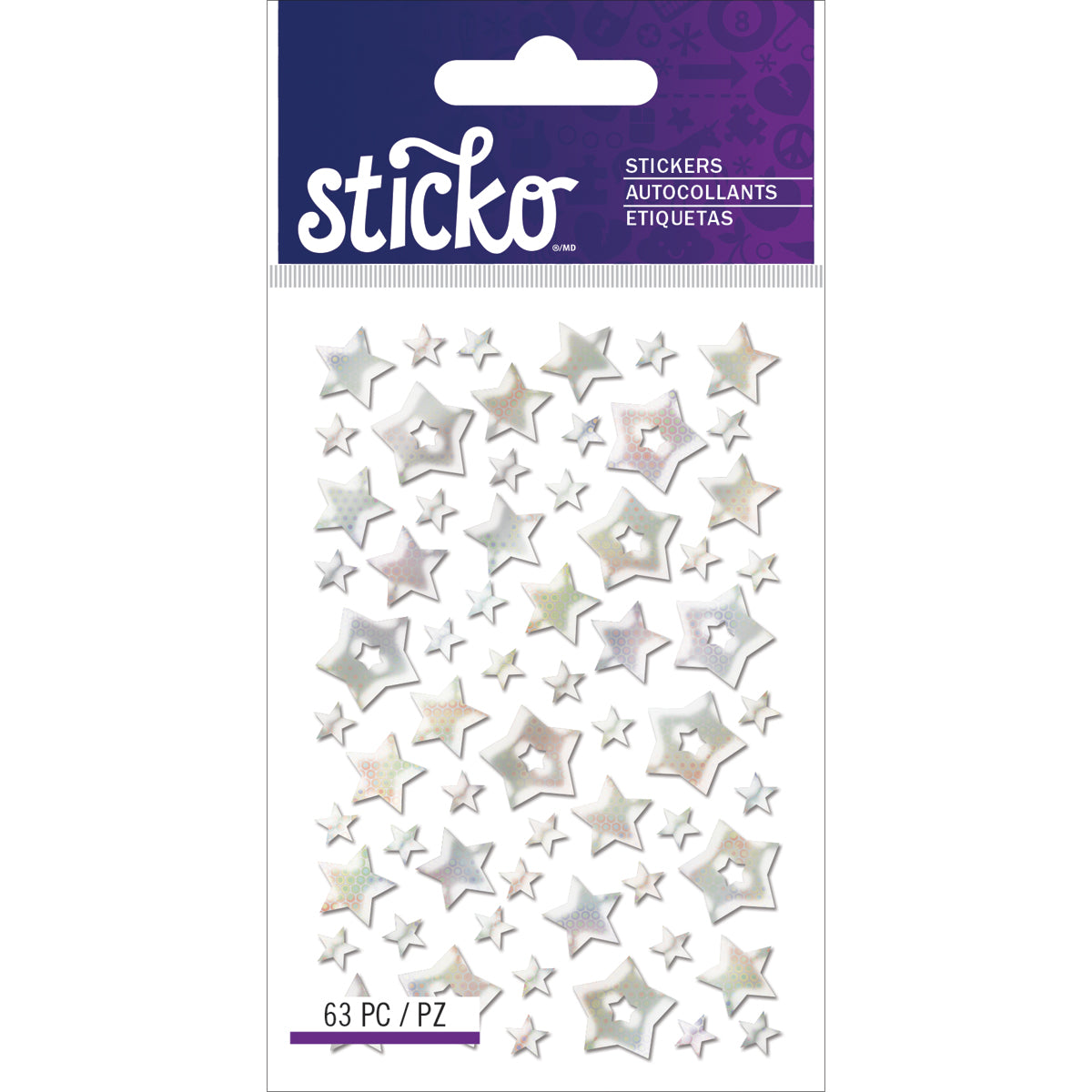 Sticko Stickers Silver Stars