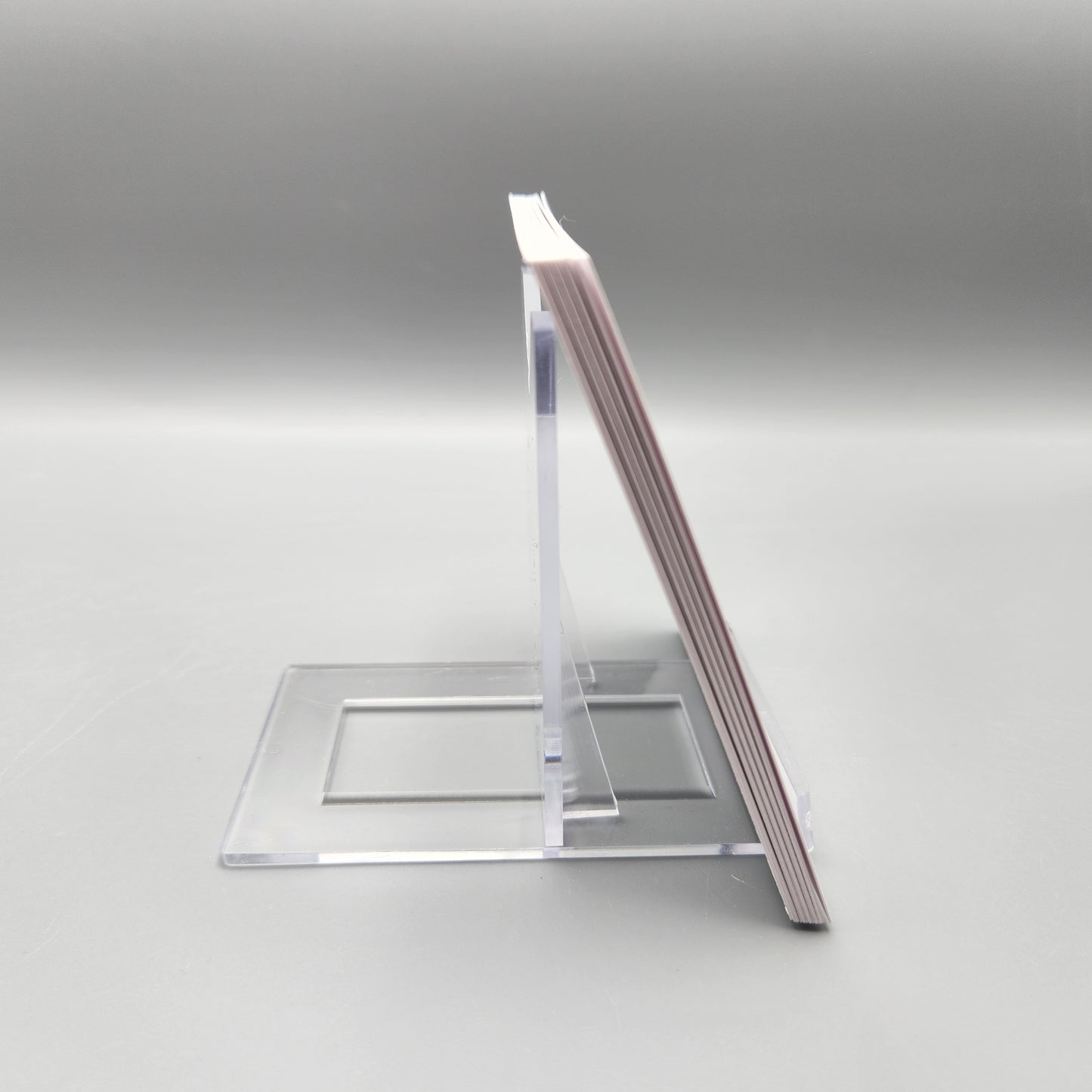 Clear Acrylic Sliding-Back Adjustable Display Easel: 3.125" H x 2.25" W x 3.5" D