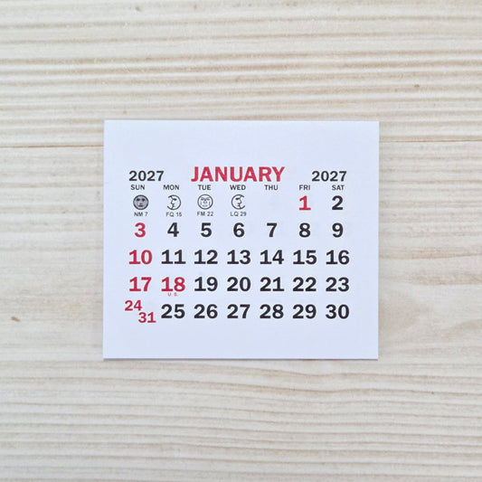 2027 calendar pads - 1 3/4" x 1 1/2"