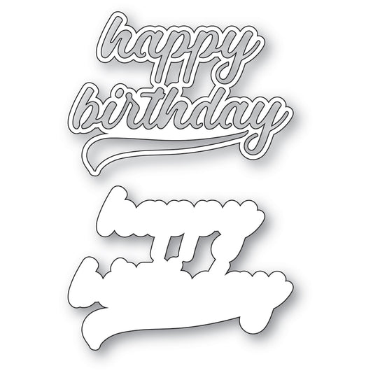 Poppystamps 2668 Happy Birthday Streamer Script Craft Die
