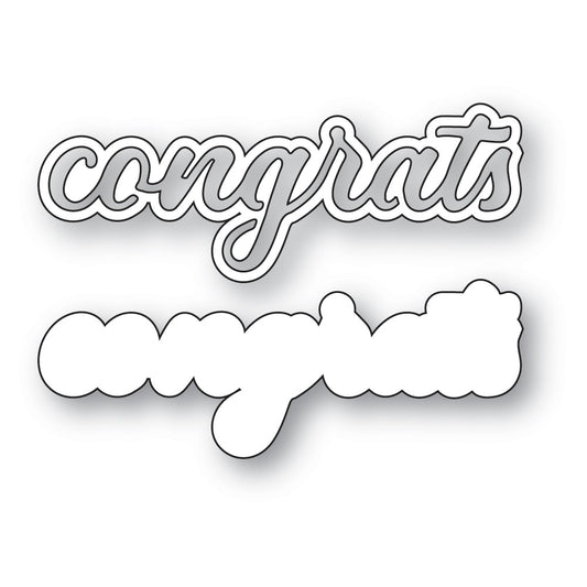 Poppystamps 2669 Congrats Streamer Script Craft Die