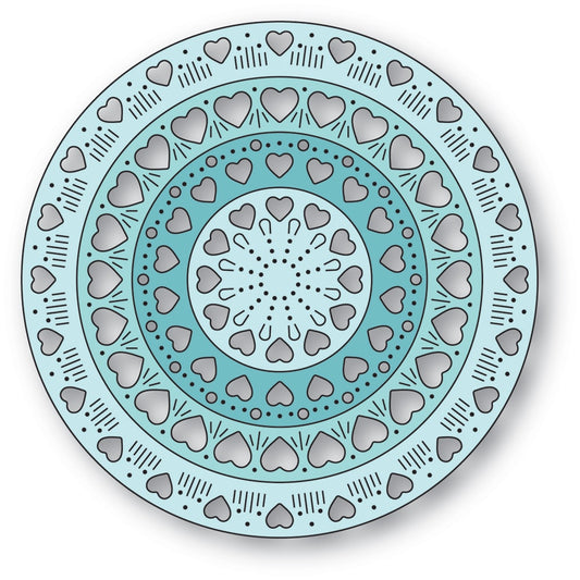 Poppystamps 2688 Nordic Heart Pattern Rings