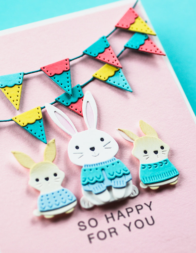 Poppystamps 2717 Nordic Bunny Trio