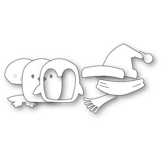 Poppystamps 2796 Winter Wrap Penguin Craft Die