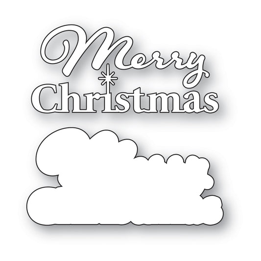 Poppystamps 2806 Merry Christmas Fluffy Script Craft Die