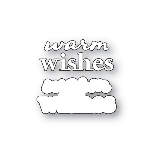 Poppystamps 2807 Warm Wishes Fluffy Script Craft Die