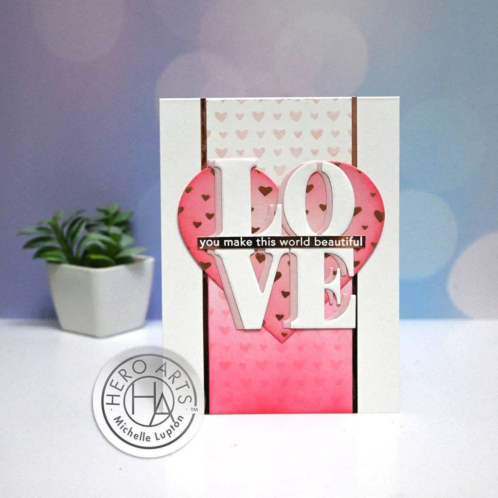 Hero Arts Mini Hearts Bold Prints Cling Rubber Stamp CG902