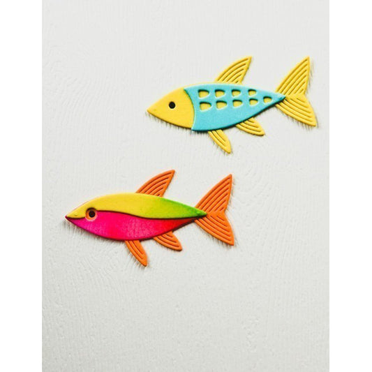 Birch Press 57621 Block Print Swimmer Fish craft die