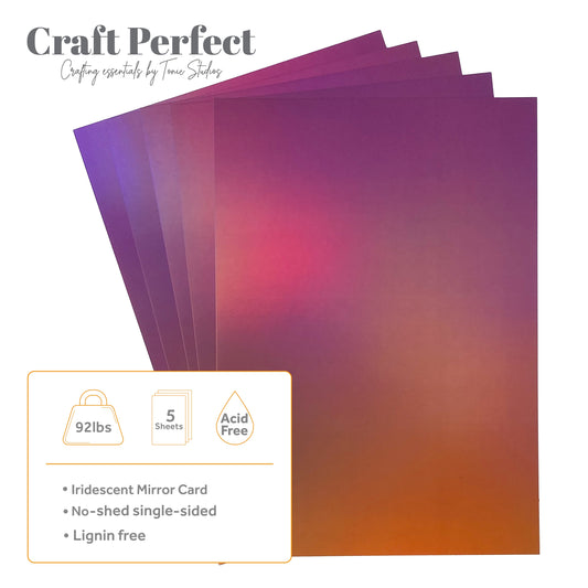 Craft Perfect Ombre Iridescent Mirror Cardstock 8.5"X11" Indian Summer
