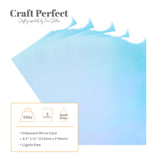 Craft Perfect Gloss Iridescent Mirror Cardstock 8.5"X11" Bejeweled Blue