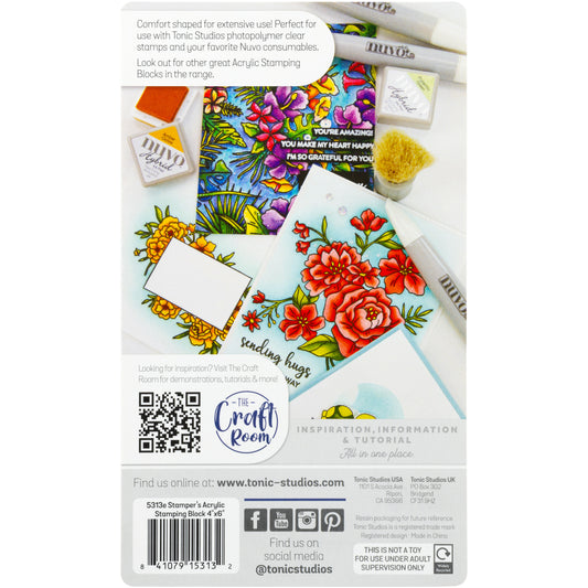 Tonic Studios Acrylic Stamping Block 4"X6"