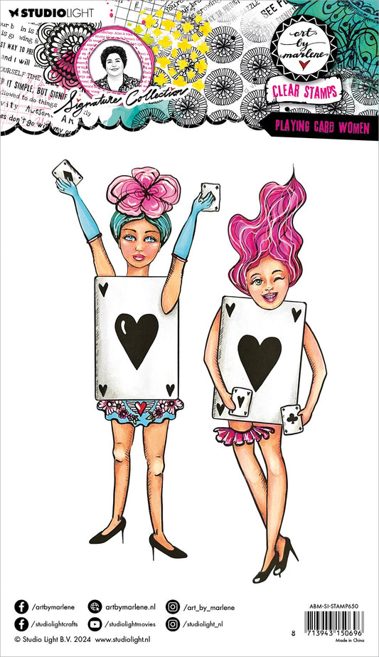 Art By Marlene Signature Collection Clear Stamps Nr. 650, Playing Card Women
