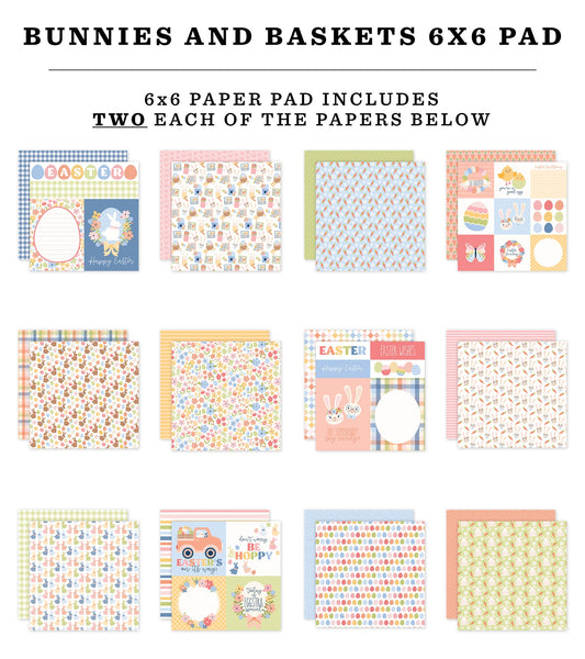 Echo Park Double-Sided Paper Pad 6"X6" Bunnies And Baskets