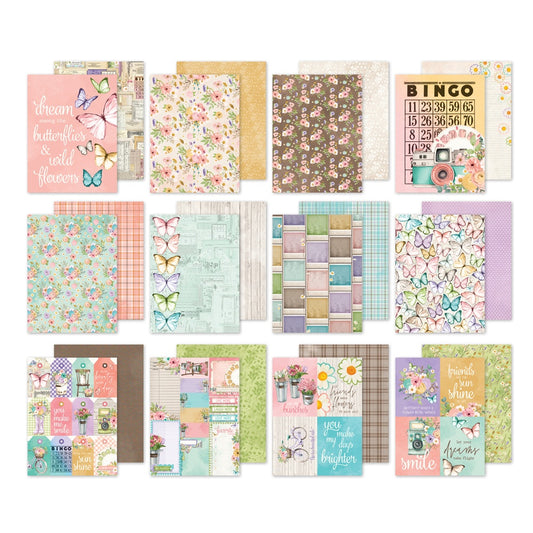 Sale - Simple Stories Double-Sided Paper Pad 6"X8" 24/Pkg Vintage Flower Shoppe