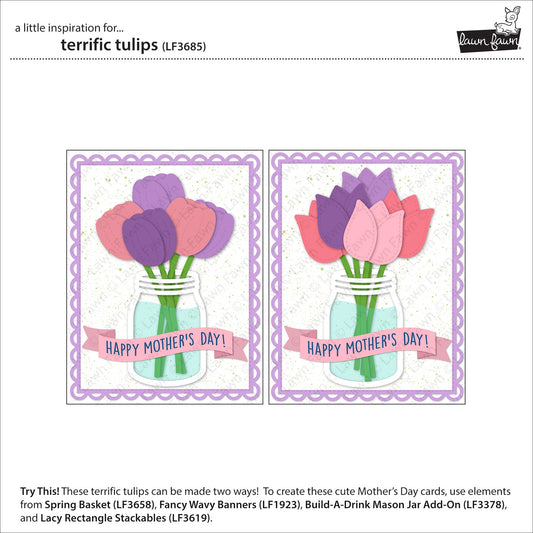 Lawn Cuts Craft Die LF3685 Terrific Tulips