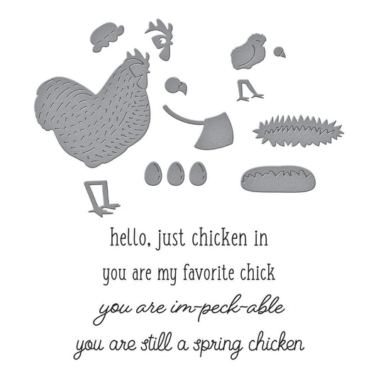 Spellbinders Clear Stamp & Die Set Spring Chicken