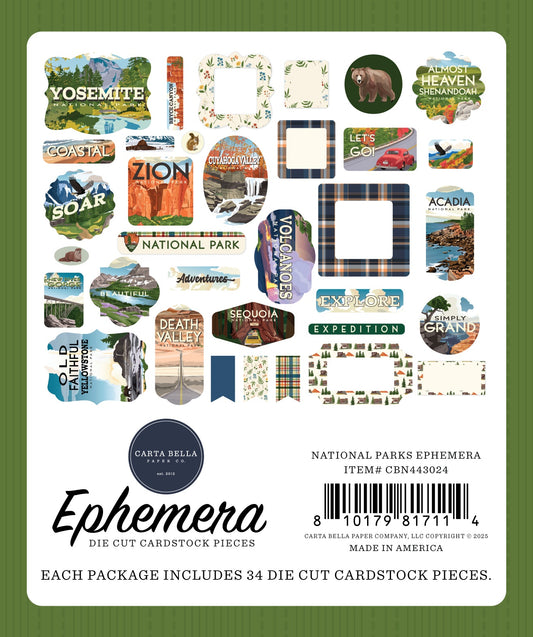 Carta Bella Cardstock Ephemera Icons, National Parks