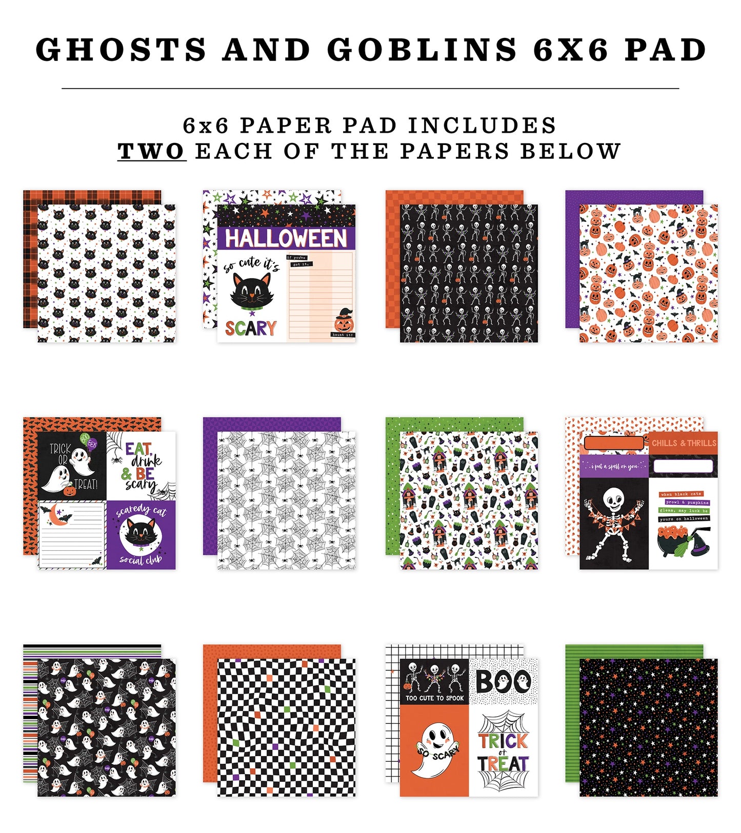 Echo Park Double-Sided Paper Pad 6"X6" Ghosts And Goblins
