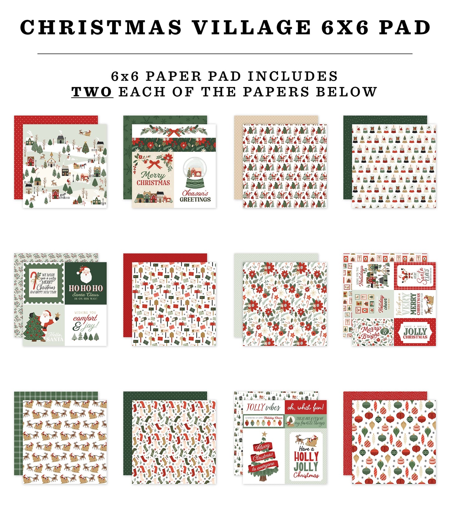 Carta Bella Double-Sided Paper Pad 6"X6" Christmas Village