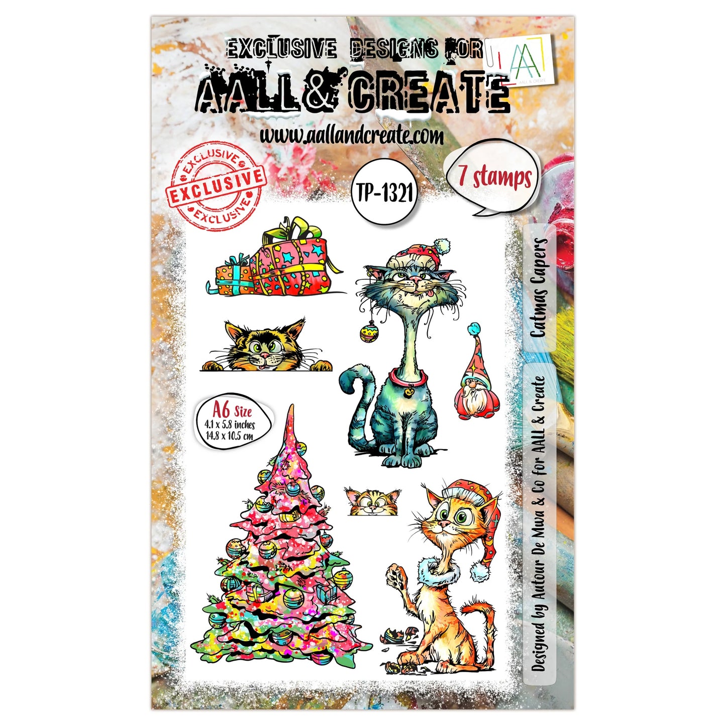 AALL And Create A6 Photopolymer Clear Stamp Set Catmas Capers