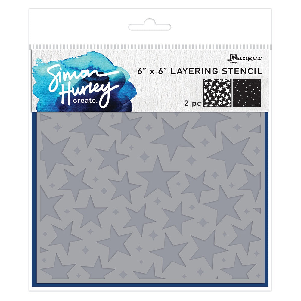 Simon Hurley create. Stencil 6"X6" Sparkling Stars