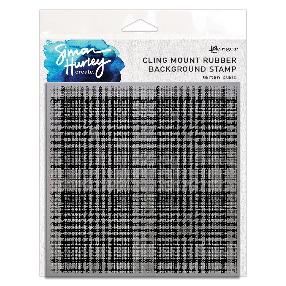 Simon Hurley create. Cling Mount Stamp 6"X6" Tartan Plaid