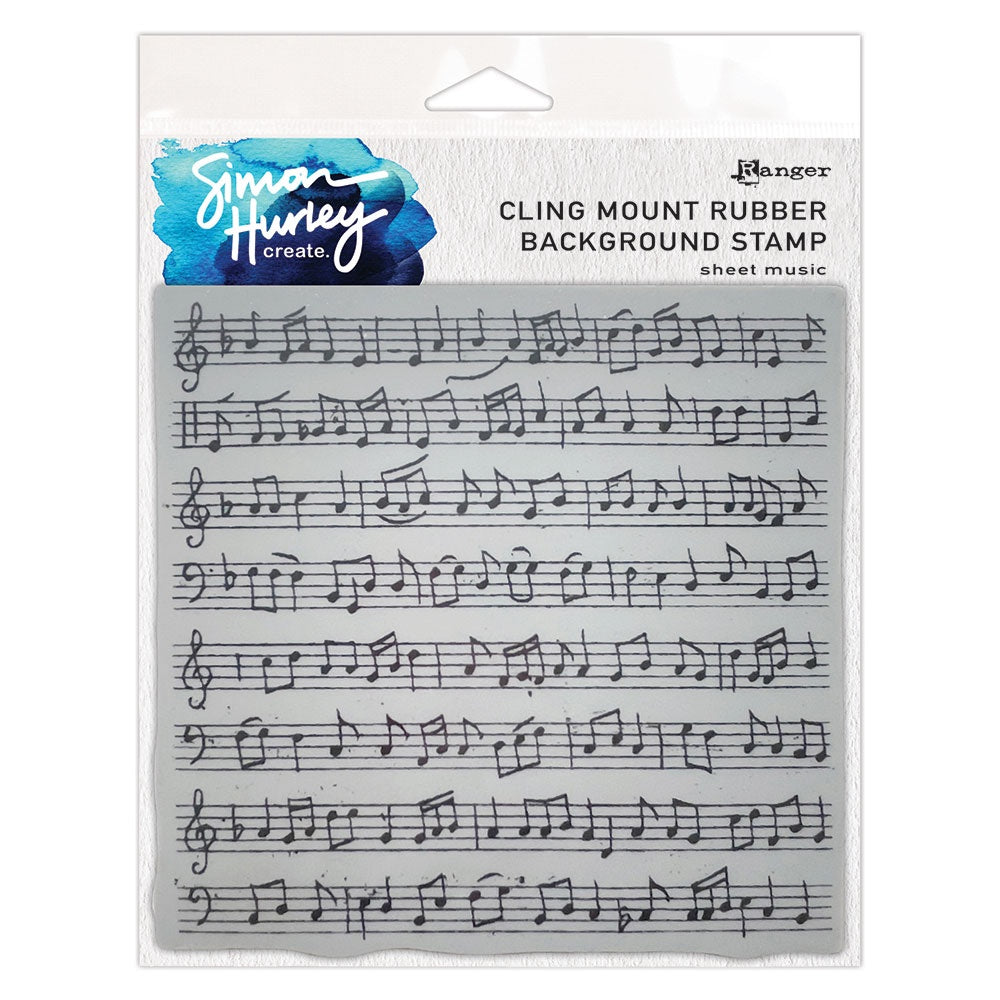 Simon Hurley create. Cling Mount Stamp 6"X6" Sheet Music