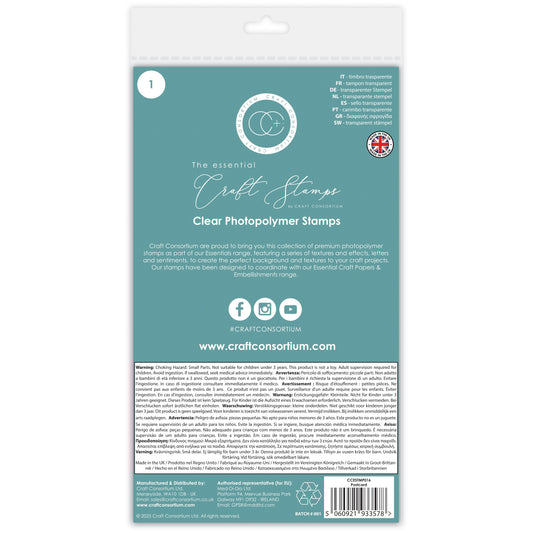 Craft Consortium The Collector Clear Stamp Set
