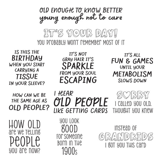 Spellbinders Clear Stamp Set STP-264 Birthday Laughs Sentiments