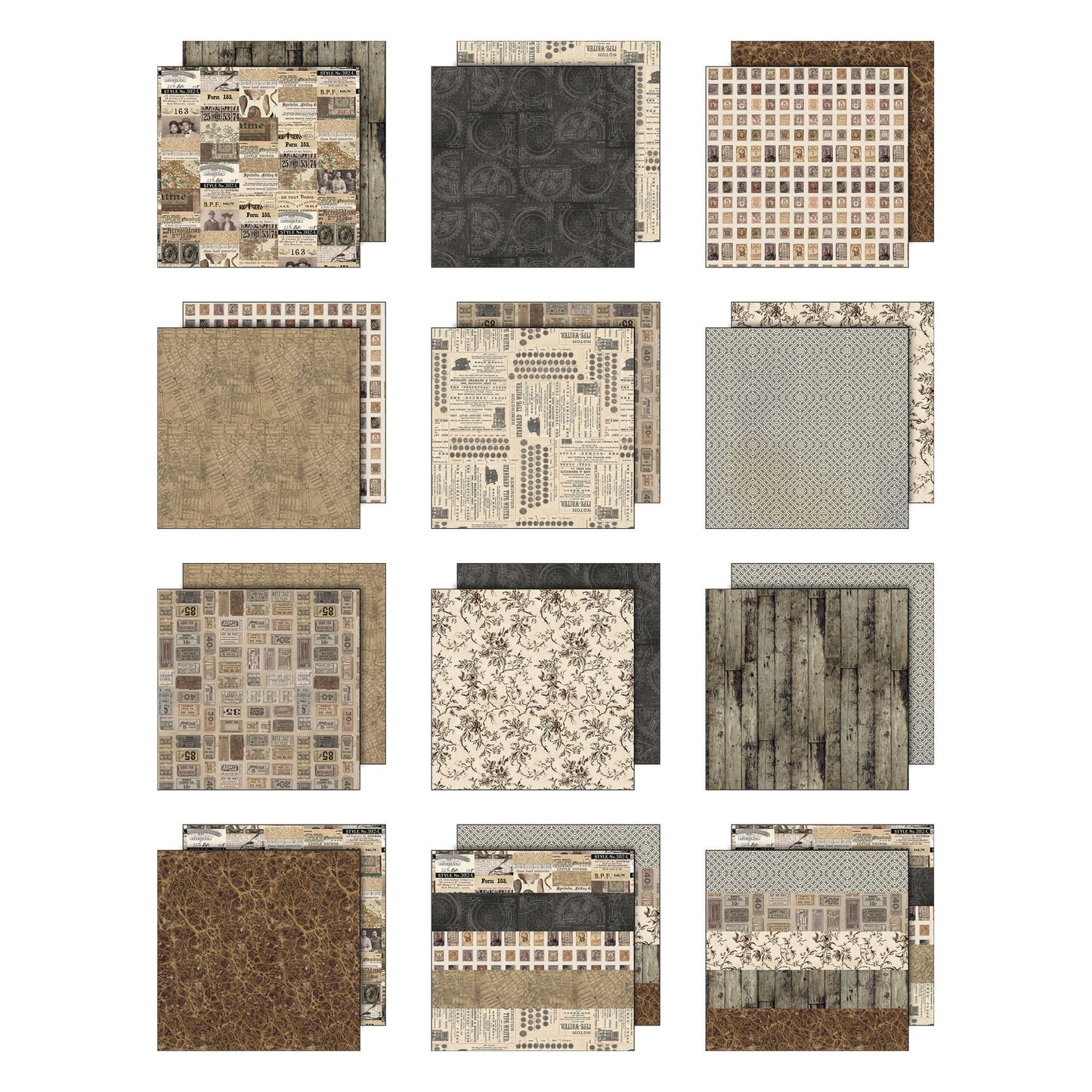 Idea-ology Double-Sided Cardstock 8"X8" 12/Pkg Palette Collection: Neutral