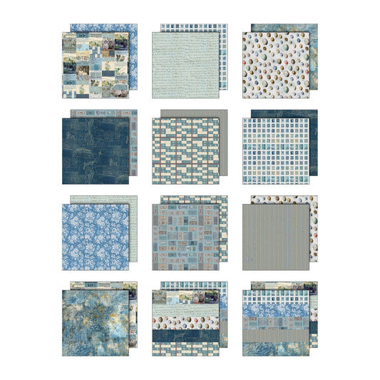 Idea-ology Double-Sided Cardstock 8"X8" 12/Pkg Palette Collection: Indigo