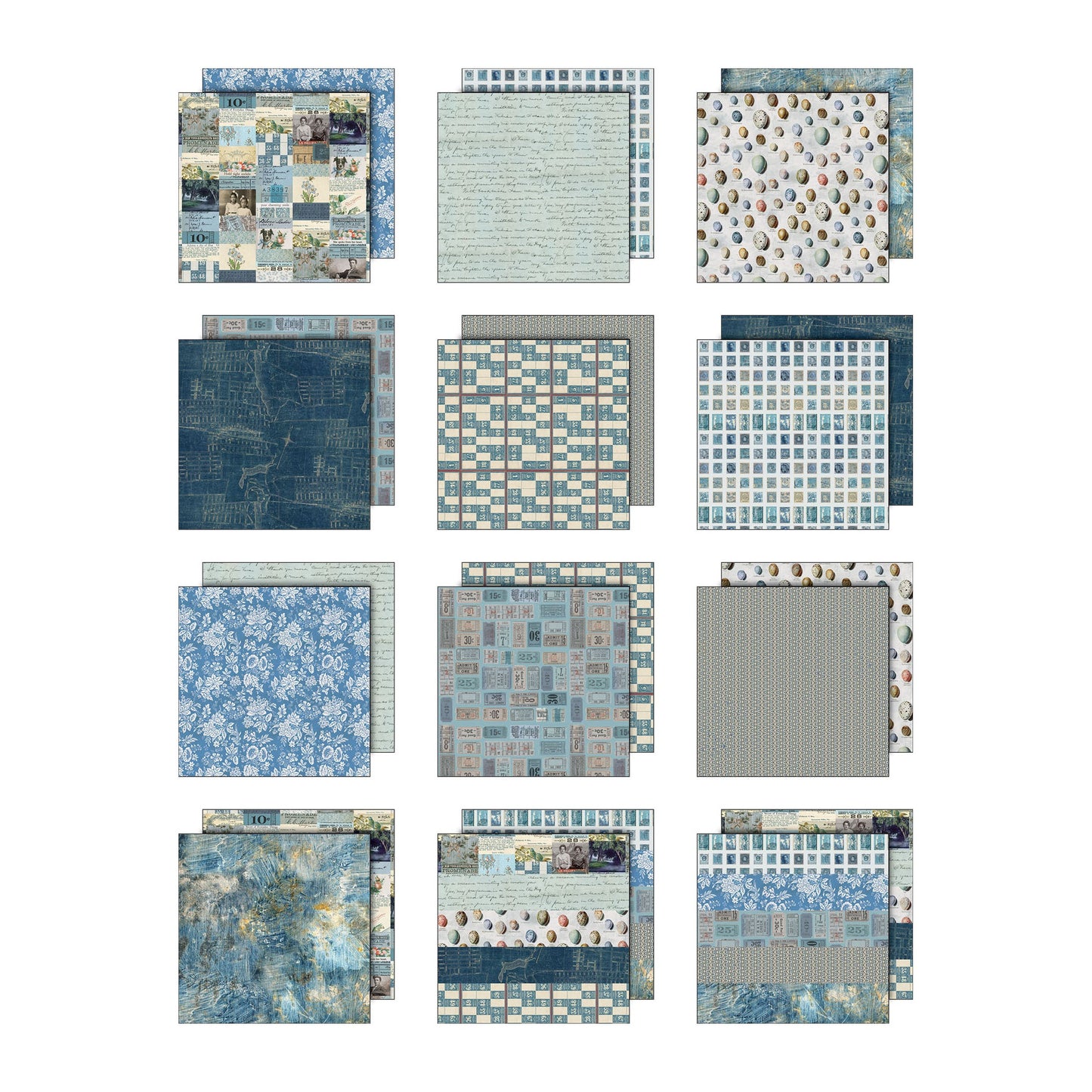 Idea-ology Double-Sided Cardstock 8"X8" 12/Pkg Palette Collection: Blue