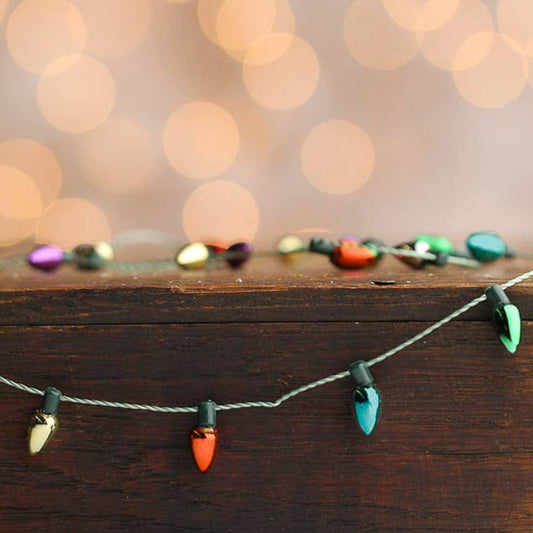 Miniature Christmas Acrylic Light Bulb Garland - 96" long