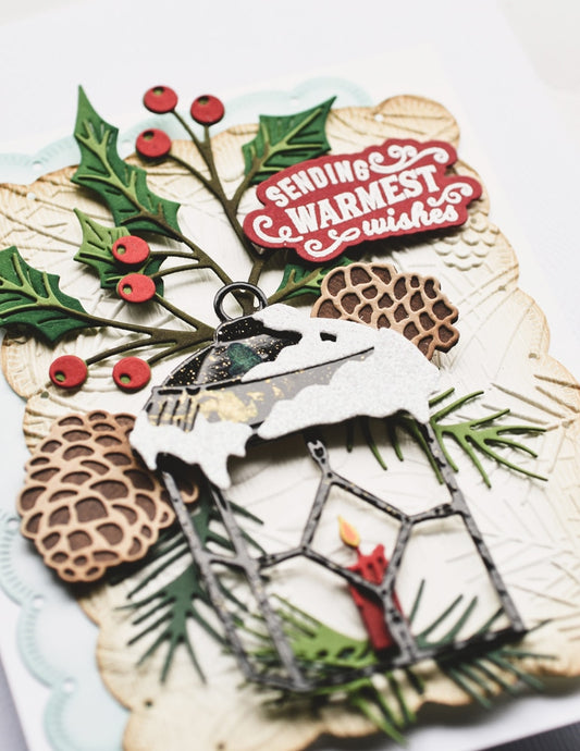 Memory Box CL5286D Holiday Wishes clear stamp and die set