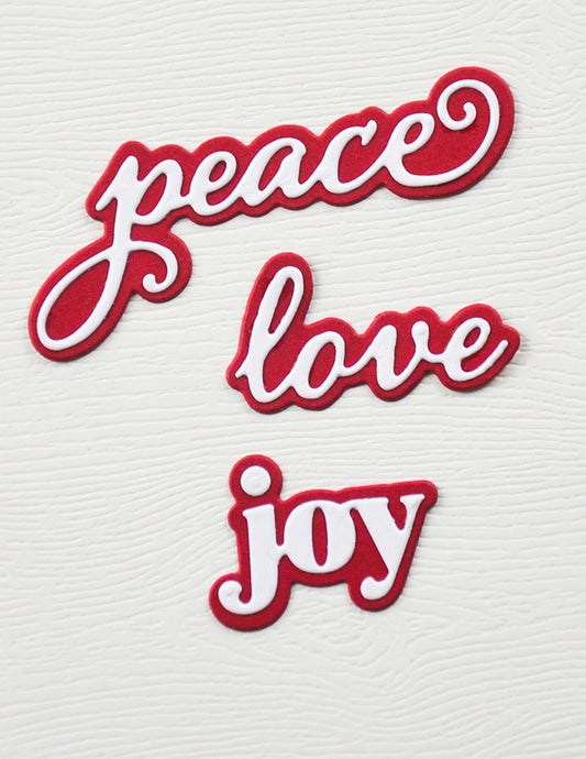 Memory Box 94938 Peace Love Joy Stylish Script Craft Die