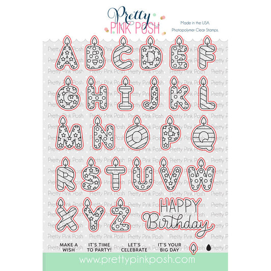 sale - Pretty Pink Posh Alphabet Candles dies