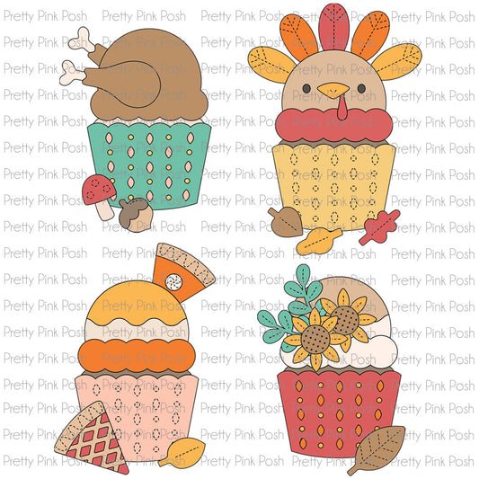 Sale- Pretty Pink Posh Big Fall Cupcake Die Set
