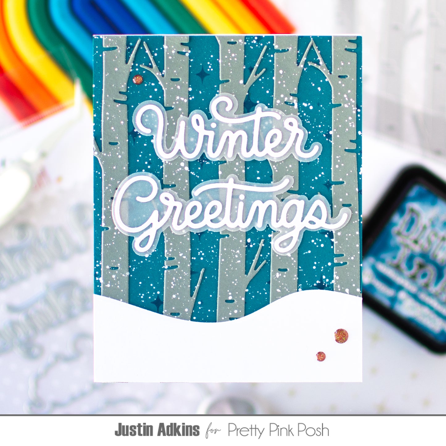 Pretty Pink Posh Winter Greetings Shadow dies