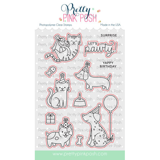 Pretty Pink Posh Birthday Dogs & Cats dies