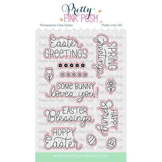 Pretty Pink Posh Easter Greetings dies