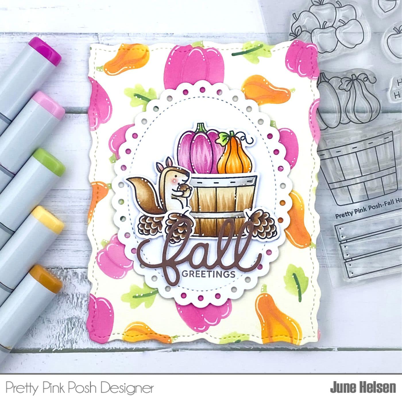 Pretty Pink Posh Fall Harvest stamp set and die bundle