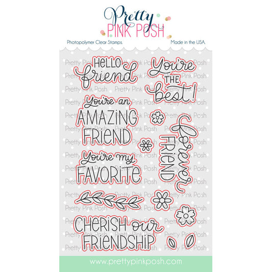 Pretty Pink Posh Friend Greetings dies