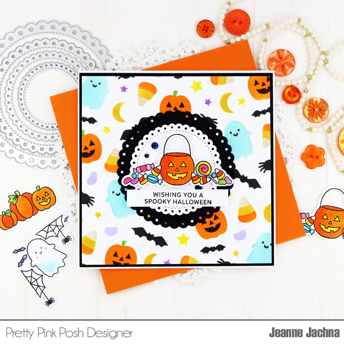 Pretty Pink Posh Halloween Corners stamp set and die bundle