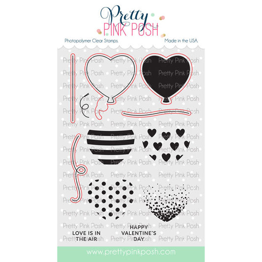 Pretty Pink Posh Heart Balloons dies