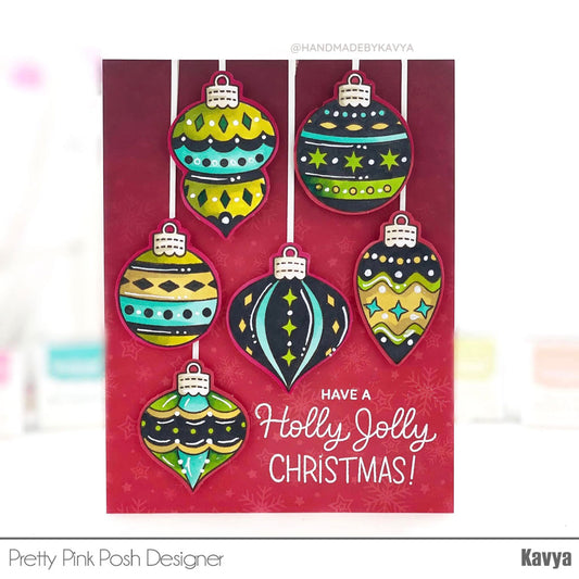 Pretty Pink Posh Holiday Ornaments stamp set and die bundle