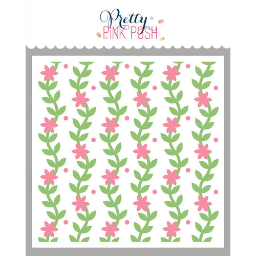 Pretty Pink Posh Layered Blooming Vines Stencils (2 layer)