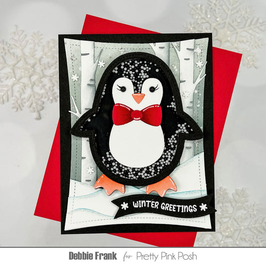 Pretty Pink Posh Penguin Shaker die